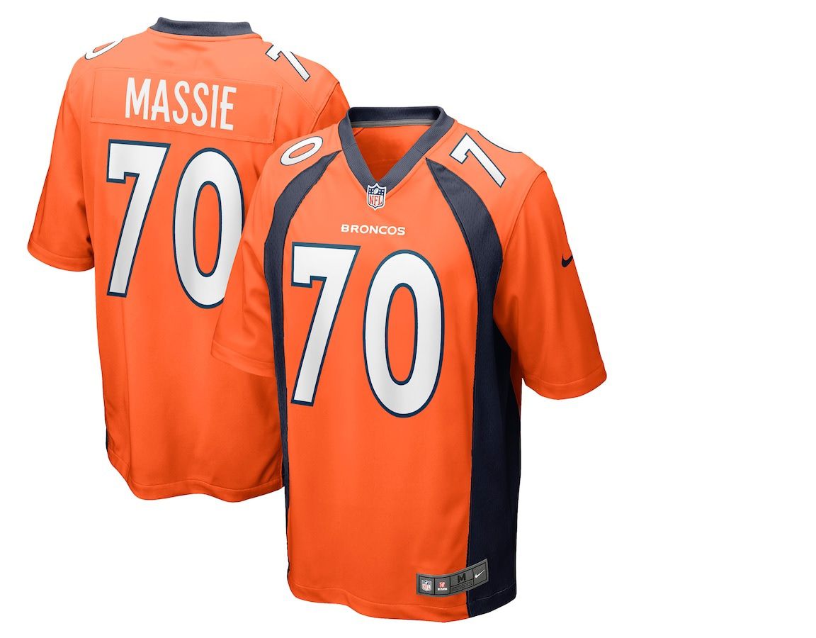Men Denver Broncos #70 Bobby Massie Nike Orange Game NFL Jersey->denver broncos->NFL Jersey